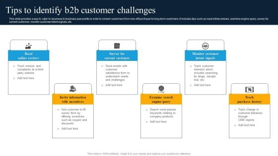 Tips To Identify B2b Customer Challenges Brochure PDF