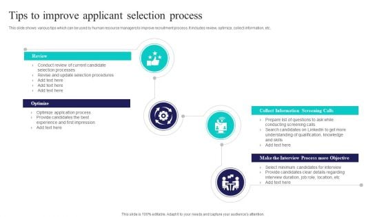 Tips To Improve Applicant Selection Process Ppt PowerPoint Presentation File Show PDF Tips To Improve Applicant Selection Process Ppt PowerPoint Presentation File Show PDF