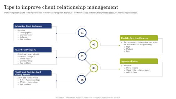Tips To Improve Client Relationship Management Topics PDF