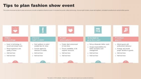 Tips To Plan Fashion Show Event Brochure PDF