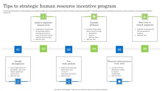 Tips To Strategic Human Resource Incentive Program Inspiration PDF