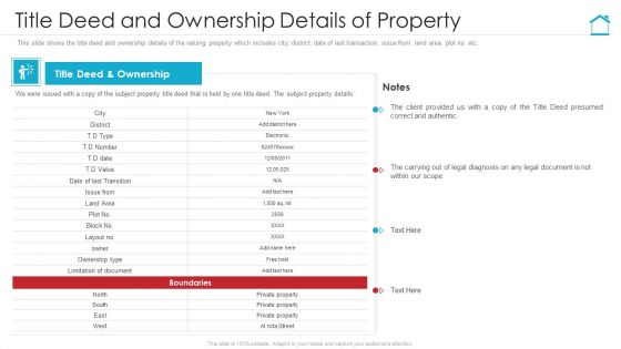 Title Deed And Ownership Details Of Property Designs PDF