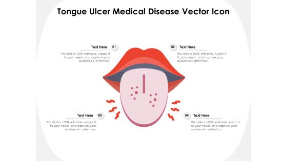 Tongue Ulcer Medical Disease Vector Icon Ppt PowerPoint Presentation File Graphics Download PDF