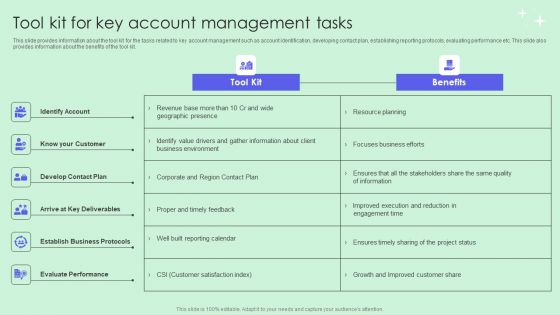 Tool Kit For Key Account Management Tasks Elements PDF