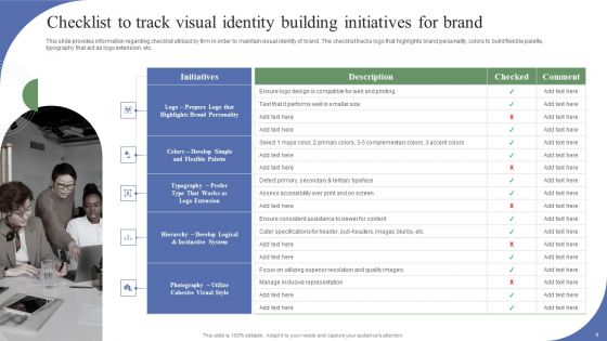 Toolkit To Administer Tactical Checklist To Track Visual Identity Building Initiatives Information PDF