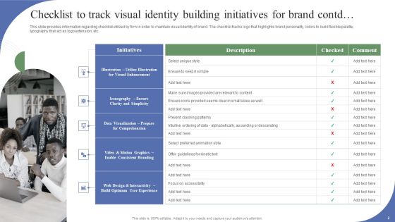 Toolkit To Administer Tactical Checklist To Track Visual Identity Building Initiatives Information PDF Slide02
