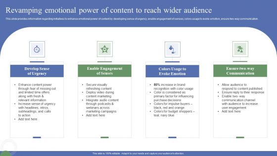 Toolkit To Administer Tactical Revamping Emotional Power Of Content To Reach Wider Structure PDF