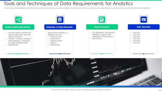 Tools And Techniques Of Data Requirements For Analytics Mockup PDF