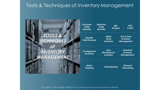 Tools And Techniques Of Inventory Management Ppt Powerpoint Presentation Model Inspiration