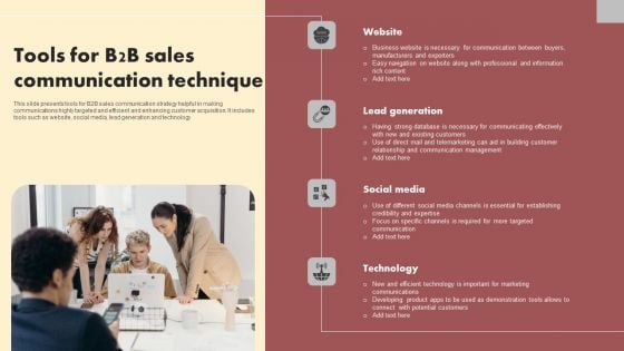 Tools For B2B Sales Communication Technique Sample PDF Tools For B2B Sales Communication Technique Sample PDF