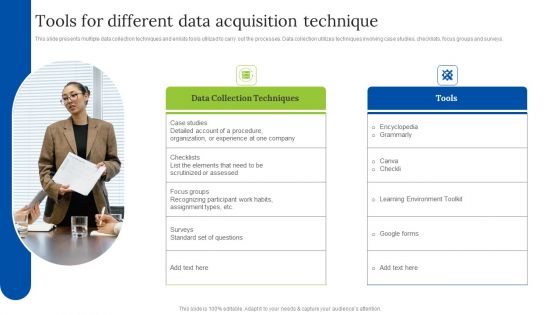 Tools For Different Data Acquisition Technique Mockup PDF