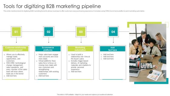 Tools For Digitizing B2B Marketing Pipeline Sample PDF