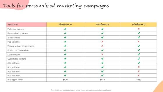 Tools For Personalized Marketing Campaigns Developing Promotional Strategic Plan For Online Marketing Structure PDF