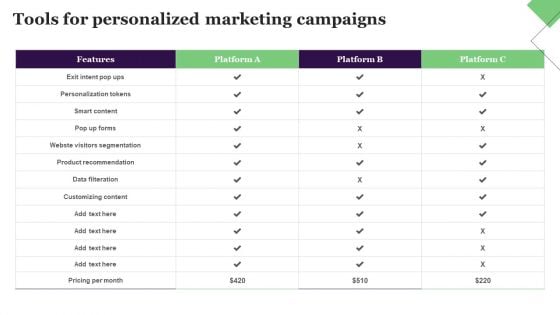 Tools For Personalized Marketing Campaigns Topics PDF