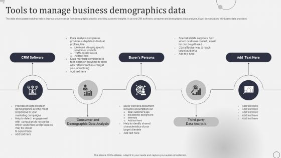 Tools To Manage Business Demographics Data Portrait PDF