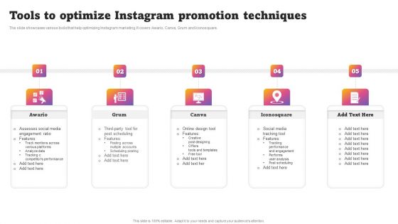 Tools To Optimize Instagram Promotion Techniques Topics PDF