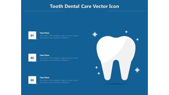 Tooth Dental Care Vector Icon Ppt PowerPoint Presentation Gallery Show PDF