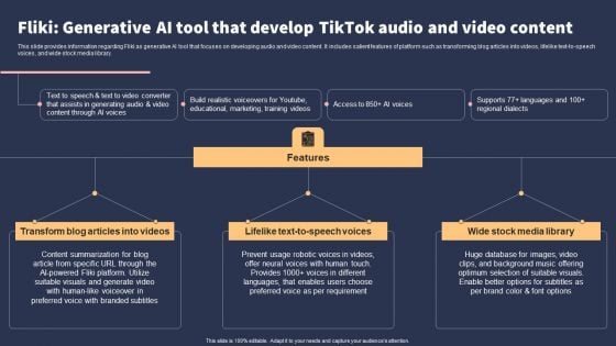 Top 10 Revolutionary Solutions For Everything Fliki Generative AI Tool That Develop Tiktok Audio And Video Content Download PDF