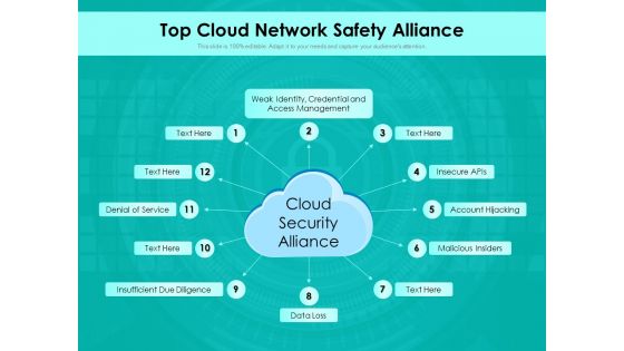 Top Cloud Network Safety Alliance Ppt PowerPoint Presentation Gallery File Formats PDF
