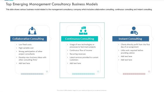 Top Emerging Management Consultancy Business Models Brochure PDF Top Emerging Management Consultancy Business Models Brochure PDF