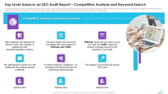 Top Level Areas In An SEO Audit Report Competitive Analysis And Keyword Search Demonstration PDF Top Level Areas In An SEO Audit Report Competitive Analysis And Keyword Search Demonstration PDF