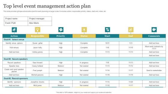 Top Level Event Management Action Plan Brochure PDF Top Level Event Management Action Plan Brochure PDF