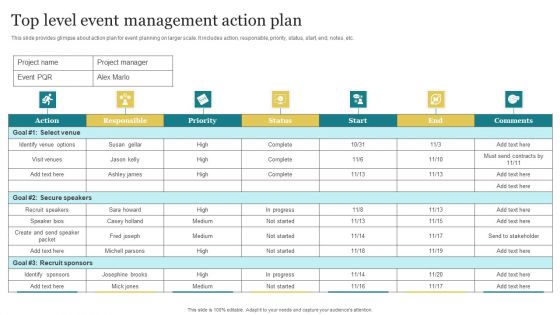 Top Level Event Management Action Plan Brochure PDF