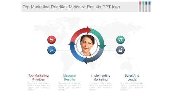 Top Marketing Priorities Measure Results Ppt Icon