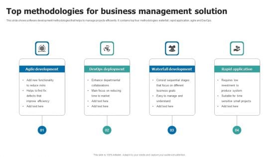 Top Methodologies For Business Management Solution Sample PDF Top Methodologies For Business Management Solution Sample PDF