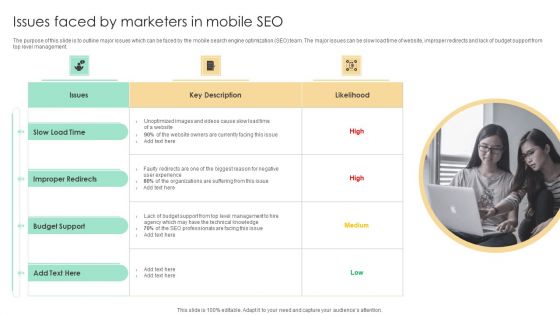 Top SEO Techniques Issues Faced By Marketers In Mobile SEO Microsoft PDF