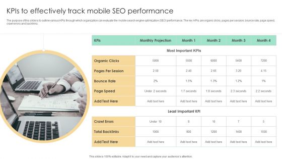 Top SEO Techniques Kpis To Effectively Track Mobile SEO Performance Graphics PDF