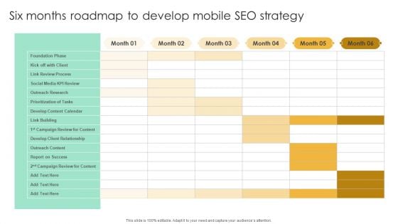 Top SEO Techniques Six Months Roadmap To Develop Mobile SEO Strategy Rules PDF