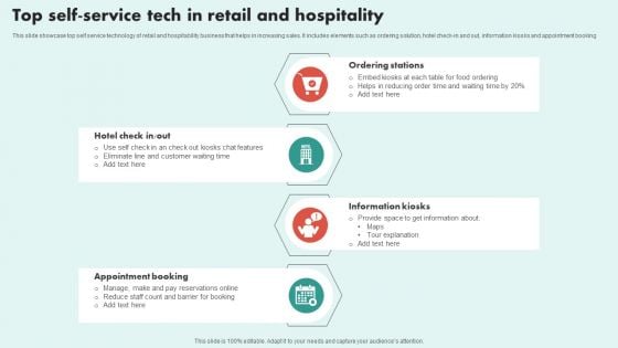 Top Self Service Tech In Retail And Hospitality Slides PDF