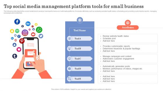 Top Social Media Management Platform Tools For Small Business Ppt Gallery Layout Ideas PDF