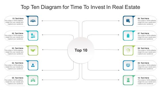 Top Ten Diagram For Time To Invest In Real Estate Ppt PowerPoint Presentation Pictures Microsoft PDF