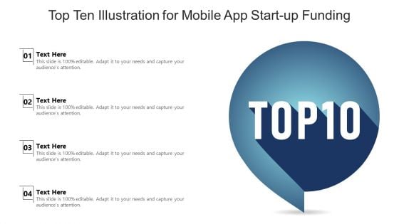 Top Ten Illustration For Mobile App Start-Up Funding Ppt PowerPoint Presentation Infographic Template Skills PDF