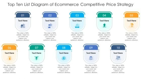Top Ten List Diagram Of Ecommerce Competitive Price Strategy Ppt PowerPoint Presentation Inspiration Portrait PDF