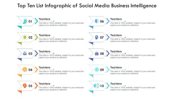 Top Ten List Infographic Of Social Media Business Intelligence Ppt PowerPoint Presentation Professional Elements PDF Top Ten List Infographic Of Social Media Business Intelligence Ppt PowerPoint Presentation Professional Elements PDF