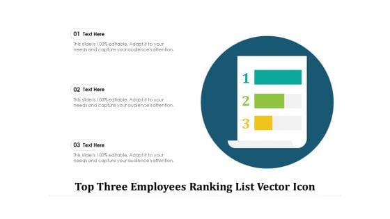 Top Three Employees Ranking List Vector Icon Ppt PowerPoint Presentation Show Graphic Images PDF