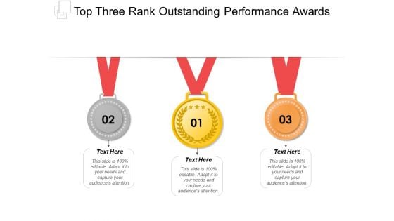 Top Three Rank Outstanding Performance Awards Ppt PowerPoint Presentation Styles Show