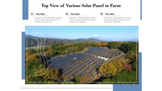 Top View Of Various Solar Panel In Farm Ppt PowerPoint Presentation Gallery Clipart Images PDF