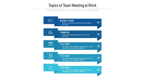 Topics Of Team Meeting At Work Ppt PowerPoint Presentation Gallery Professional