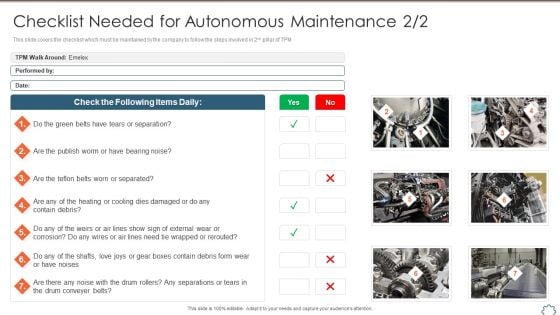 Total Productive Management At Workplace Checklist Needed For Autonomous Designs PDF