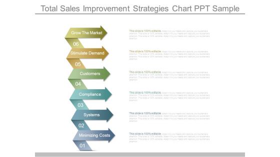 Total Sales Improvement Strategies Chart Ppt Sample