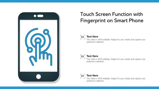 Touch Screen Function With Fingerprint On Smart Phone Ppt Inspiration Demonstration PDF