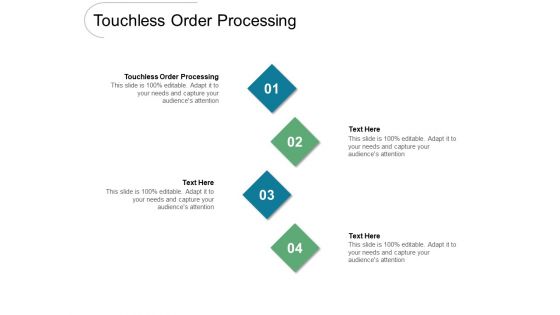 Touchless Order Processing Ppt PowerPoint Presentation Gallery Clipart Images Cpb Pdf