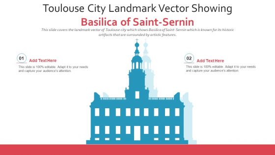 Toulouse City Landmark Vector Showing Basilica Of Saint Sernin PowerPoint Presentation Ppt Template PDF