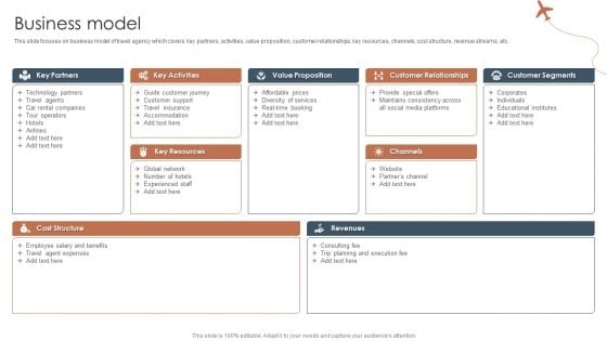 Tour And Travels Agency Profile Business Model Mockup PDF