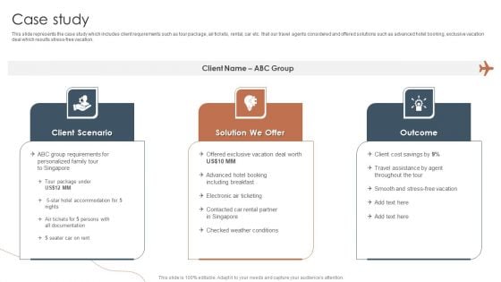 Tour And Travels Agency Profile Case Study Summary PDF