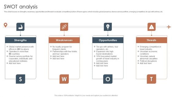 Tour And Travels Agency Profile SWOT Analysis Themes PDF